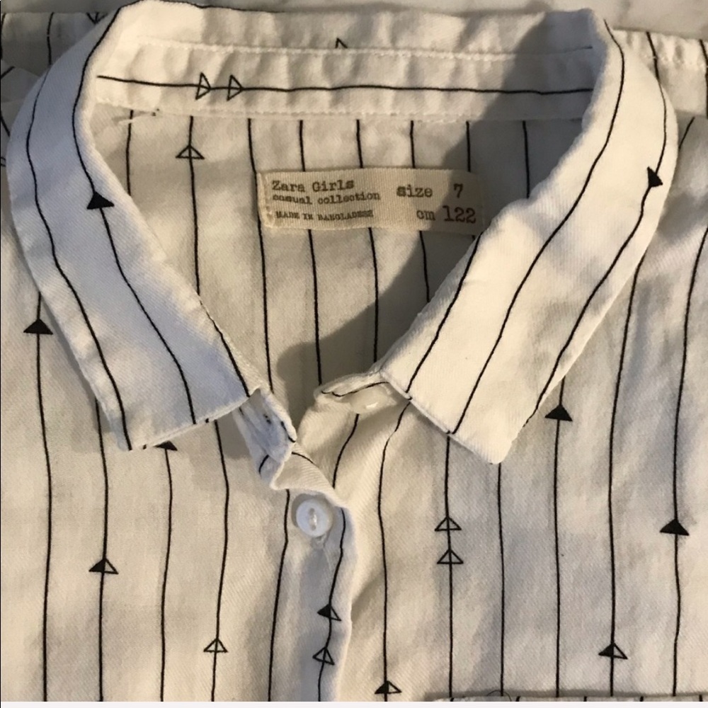 Zara Girls Arrows button down blouse - size 7 - Picture 3 of 5